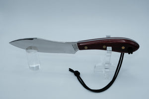 D.H. Russell Grohmann #4 Skinner — Burgundy Laminated Handle, Unsharpened, Original Box & Sheath