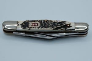 Kissing Crane KC5313 Stockman — Three-Blade, Genuine Stag Handle, Stainless, Original Box, Solingen Germany