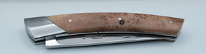 Le Thiers par Chambriard — Burl Wood Handle, RASOR Stainless, Unsharpened, Original Box & Leather Sheath