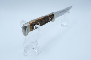 Vintage Puma Stag-Handled Hunting Knife, Serial No. 86581, Leather Sheath