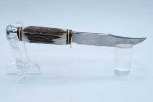 Vintage Puma Stag-Handled Hunting Knife — Mint, Never Sharpened, Leather Sheath
