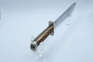 Puma Waidblatt 3588 — Stag Handle, Nickel Silver Fittings, Leather Sheath