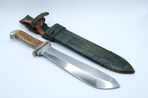 Puma Waidblatt 3588 — Stag Handle, Nickel Silver Fittings, Leather Sheath