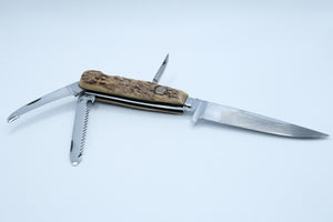 Puma Original Waidmesser 3591 — Multi-Tool Combination Knife, Regrind, Leather Sheath