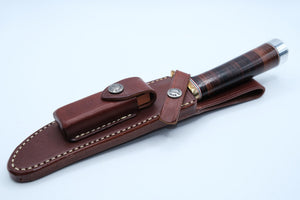 Randall Made Model 1-6 All-Purpose — Stacked Leather, Brass Hilt, Original Sheath & Stone