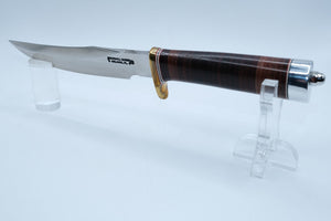 Randall Made Model 1-6 All-Purpose — Stacked Leather, Brass Hilt, Original Sheath & Stone