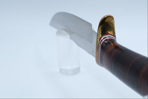Randall Made Model 1-6 All-Purpose — Stacked Leather, Brass Hilt, Original Sheath & Stone
