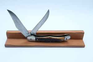 Ka-Bar Dog Head Folding Hunter — Bone Handle