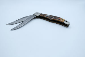 Ka-Bar Dog Head Folding Hunter — Bone Handle