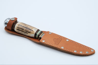 Hubertus Solingen Stag Hunting Knife, Brass & Sheath