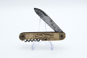 Coursolle Thiers Brass Penknife with Corkscrew, Antique