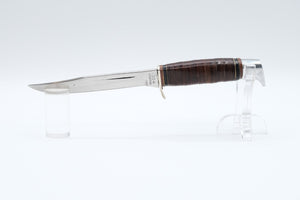 Richard Herder Solingen Stacked Leather Knife, Hook Pommel