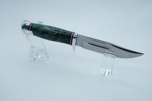 Bark River Knife & Tool — Clip Point, Teal Stabilized Maple Burl, First Production Run