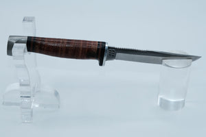 W.R. Case & Sons M3 Finn — 1980s Stainless, Small Game Hunter, Leather Handle & Sheath