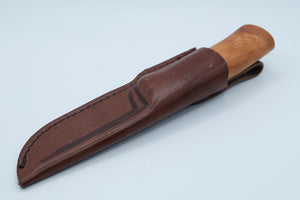 Helle Eggen 75 — Triple Laminated Stainless, Curly Birch Handle, Unsharpened Original Edge