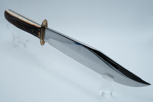 Emil Voos Solingen — Original Bowie Knife, Stag Antler Handle, Post-War Civilian Production
