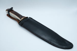 Emil Voos Solingen — Original Bowie Knife, Stag Antler Handle, Post-War Civilian Production