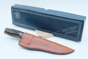 Smith & Wesson Clip Point Fixed Blade — New Old Stock, Large Format, Complete with Original Box & Sheath