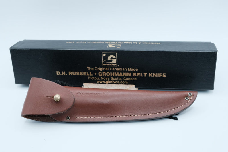 D.H. Russell Grohmann #1 Belt Knife — Stainless, Rosewood Handle, New in Original Box & Sheath