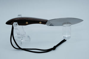 D.H. Russell Grohmann #1 Belt Knife — Stainless, Rosewood Handle, New in Original Box & Sheath