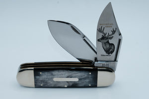 Bulldog Brand Sunfish — Whitetail Deer Etch by Todd Reed, Genuine Buffalo Horn, 1 of 20, Solingen