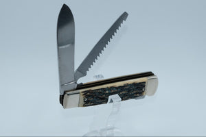 Weidmannsheil Jagdmesser Solingen — 100 Years Commemorative, Two-Blade Hunter, Stag Handle, Original Box