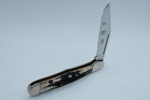 Queen Cutlery #38 Jumbo — 2002 Collectors Edition, 1 of 100, D2 Tool Steel, Carved Stag, Original Box