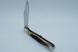 Queen Cutlery #38 Jumbo — 2002 Collectors Edition, 1 of 100, D2 Tool Steel, Carved Stag, Original Box