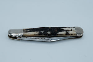 Queen Cutlery #38 Jumbo — 2002 Collectors Edition, 1 of 100, D2 Tool Steel, Carved Stag, Original Box