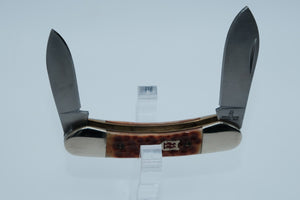 Kissing Crane KC6217BR Canoe — Two-Blade, Brown Jigged Bone, Stainless, Original Box, Solingen Germany