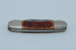 Kissing Crane KC6217BR Canoe — Two-Blade, Brown Jigged Bone, Stainless, Original Box, Solingen Germany
