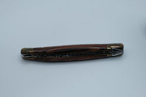 Laguiole G&R Authentique — Rosewood Handle, 12C27 Stainless, New Condition, Original Leather Sheath, Made in France