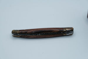 Laguiole G&R Authentique — Rosewood Handle, 12C27 Stainless, New Condition, Original Leather Sheath, Made in France