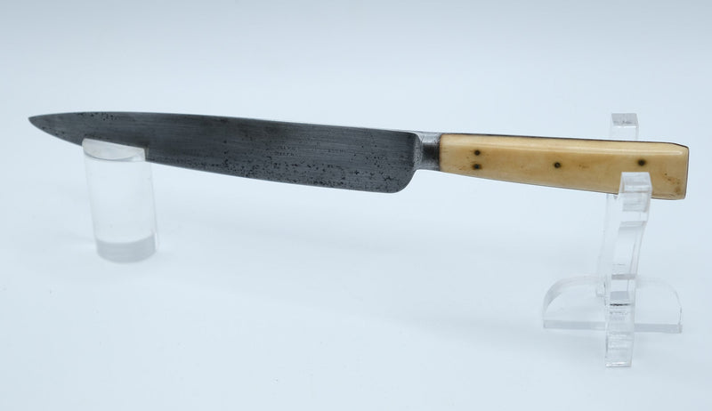 Victorian Sheffield Steak Knife — Joseph Rodgers & Sons, Cutlers to Her Majesty, Bone Handle