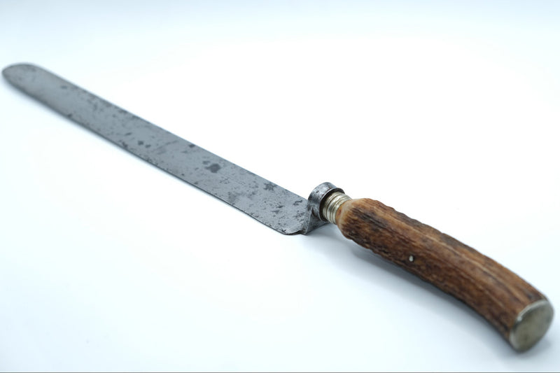 Victorian Sheffield Oatcake / Havercake Knife — Joseph Rodgers & Sons, Cutlers to Her Majesty, Stag Handle, c.1837–1901