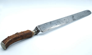 Victorian Sheffield Oatcake / Havercake Knife — Joseph Rodgers & Sons, Cutlers to Her Majesty, Stag Handle, c.1837–1901