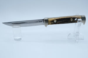 Vintage Puma Stag-Handled Hunting Knife, Serial No. 86581, Leather Sheath