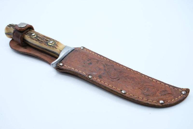 Puma Skinner 6393, Stag Handle, Sharpened Blade, Leather Sheath