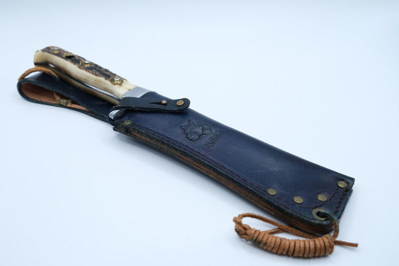 Puma White Hunter 6375 — Stag Handle, Sawback Blade, Leather Sheath