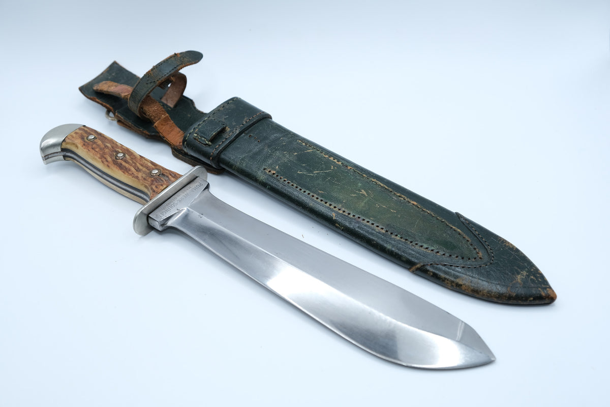 Puma Waidblatt 3588 — Stag Handle, Nickel Silver Fittings, Leather Sheath