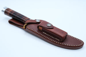 Randall Made Model 1-6 All-Purpose — Stacked Leather, Brass Hilt, Original Sheath & Stone