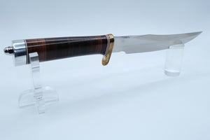Randall Made Model 1-6 All-Purpose — Stacked Leather, Brass Hilt, Original Sheath & Stone