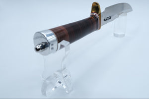 Randall Made Model 1-6 All-Purpose — Stacked Leather, Brass Hilt, Original Sheath & Stone