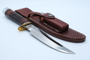 Randall Made Model 1-6 All-Purpose — Stacked Leather, Brass Hilt, Original Sheath & Stone