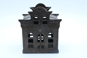 Antique Cast Iron "City Bank" Architectural Still Bank — Unmarked, Late 1800s–Early 1900s