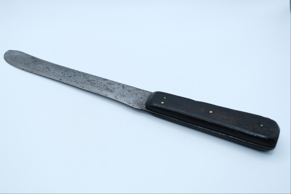Antique Joseph Rodgers & Sons Cook's Knife — Edward VII "Cutlers to His Majesty," Ebony Handle, c. 1901–1910