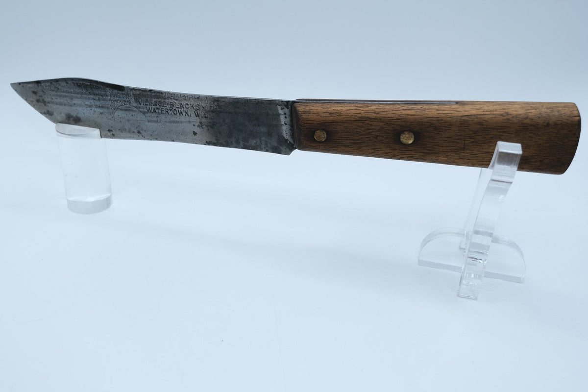 Vintage Village Blacksmith Butcher Knife — Watertown, Wisconsin, Wood Handle
