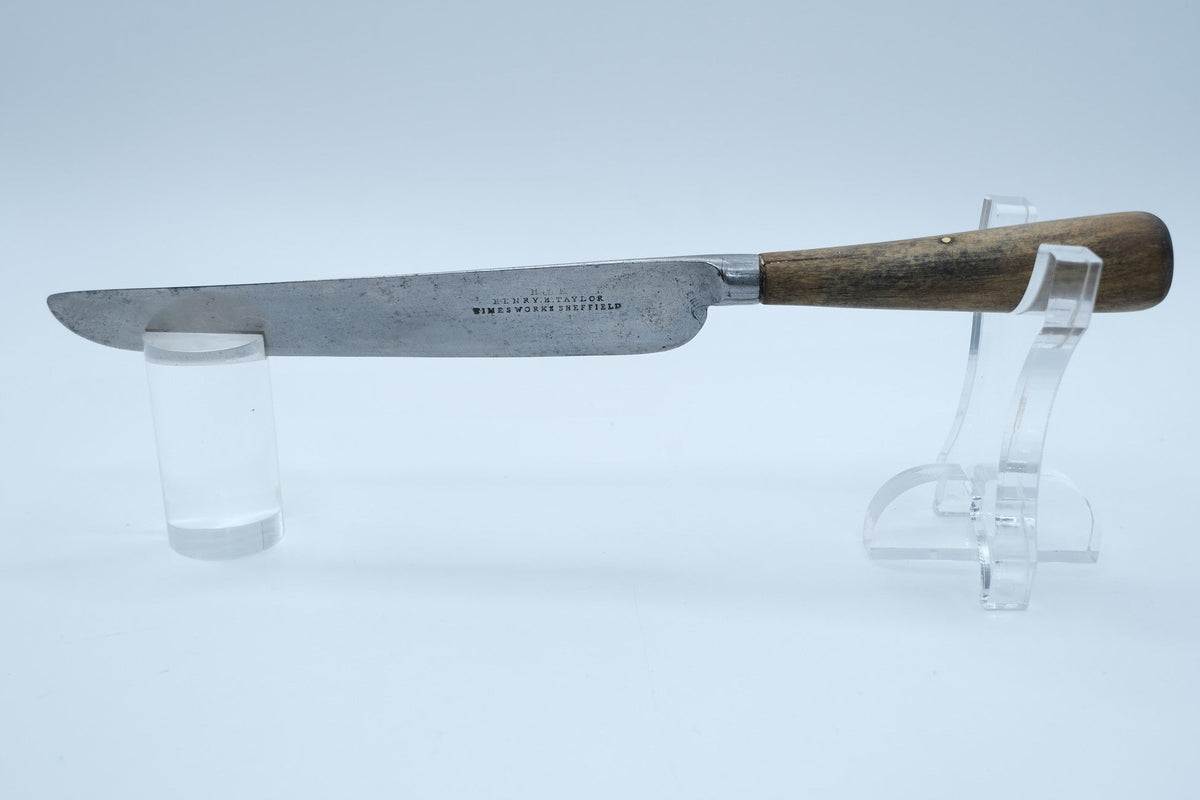 Antique Henry H. Taylor Sheffield Knife — Times Works, c. 1860–1879, Wood Handle