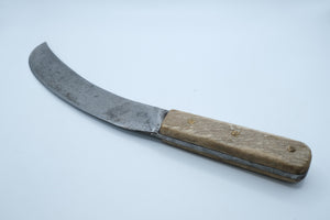 Antique Handmade Scimitar Butcher Knife — Full Tang, Bone Handle