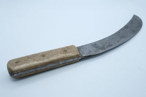 Antique Handmade Scimitar Butcher Knife — Full Tang, Bone Handle